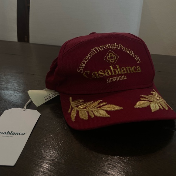 Casablanca Red and Gold Embroidered Hat - Picture 3 of 3